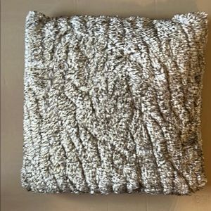 Pottery Barn Plush Gray Faux Fur Accent Pillow